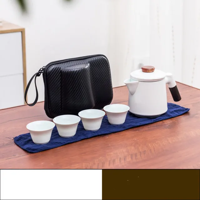 Travel Kung Fu Tea Set Small Ceramic Quick Guest Cup Plain White - Shop at LoveMi