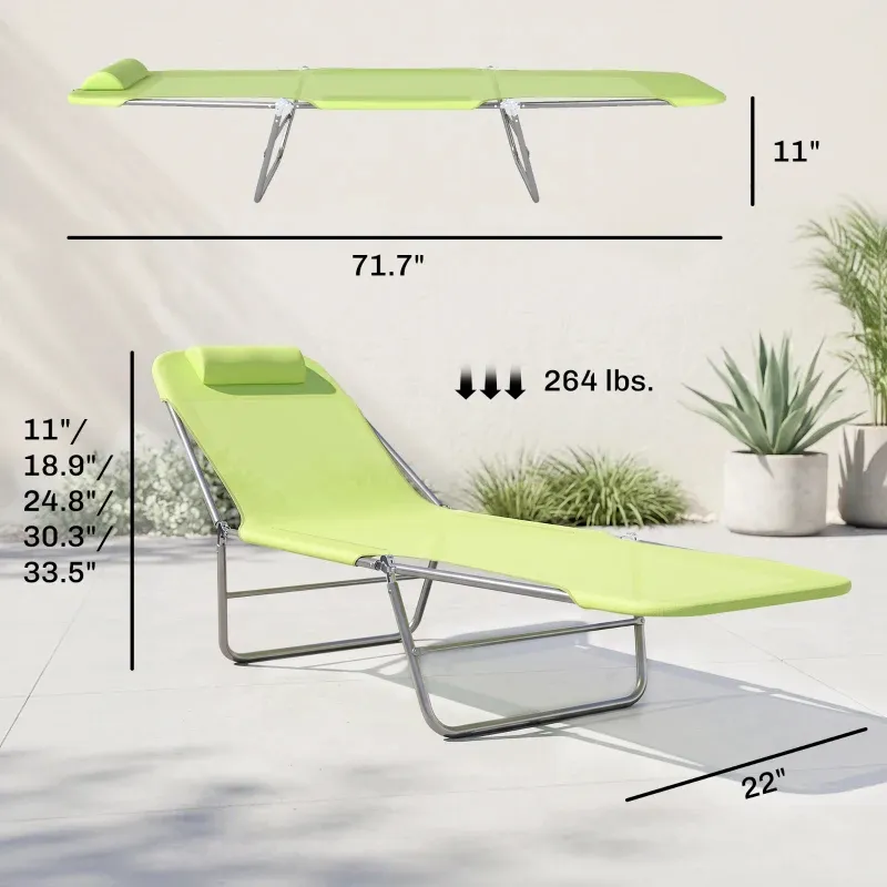 Folding Chaise Lounge Pool Chairs, Outdoor Sun