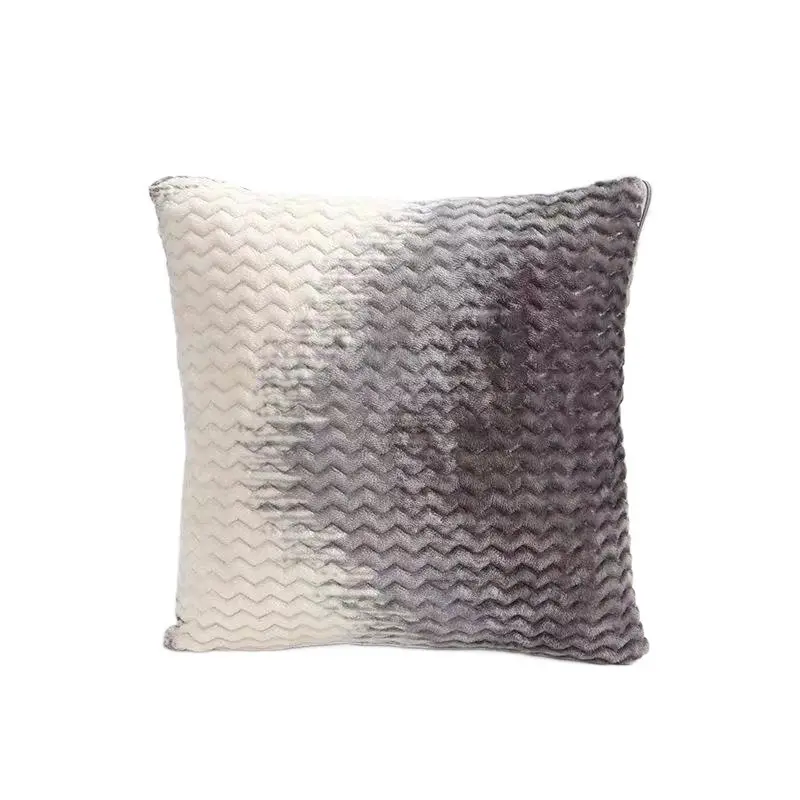 Soft Faux Fur Ombre Throw Pillow Wavy