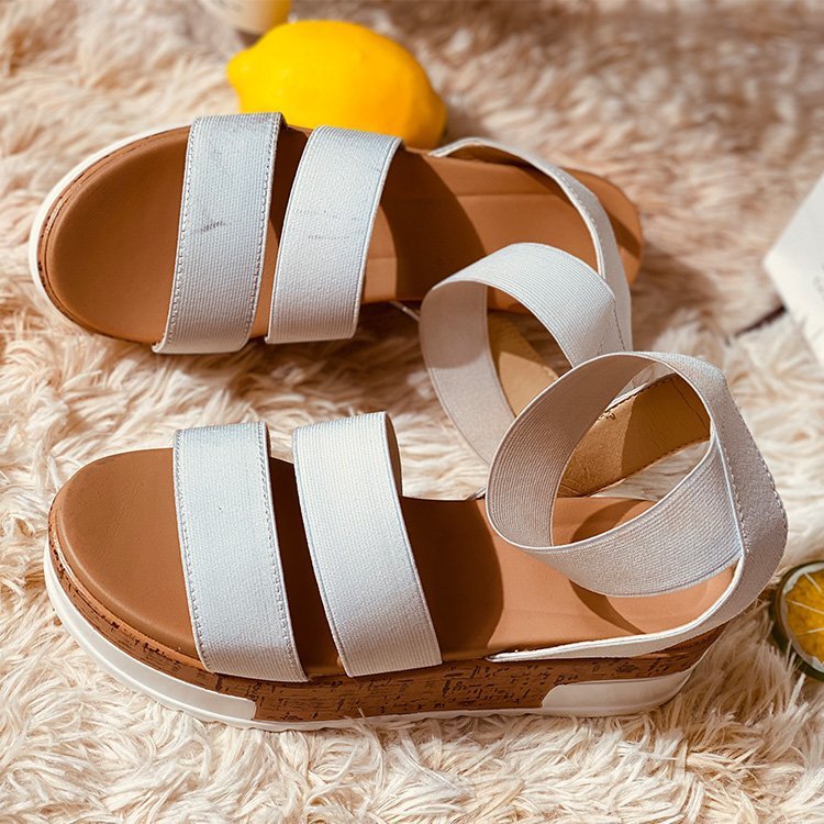 Title 5, Beach sandals with thick soles and sloping heels