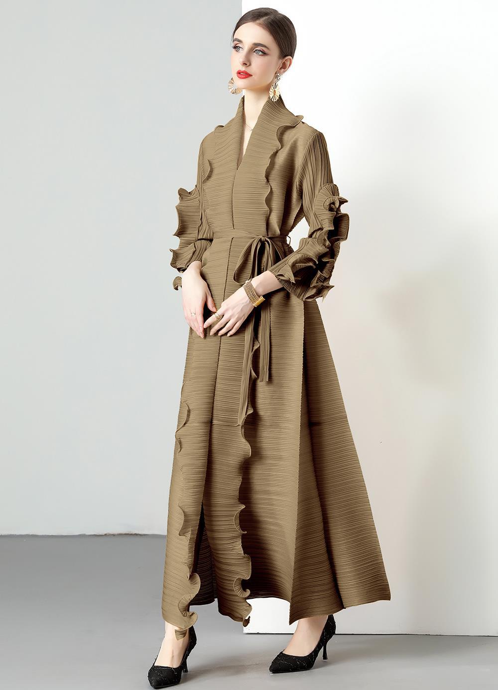 Pleated Petal-Sleeve Maxi Dress, picture 11 of 11