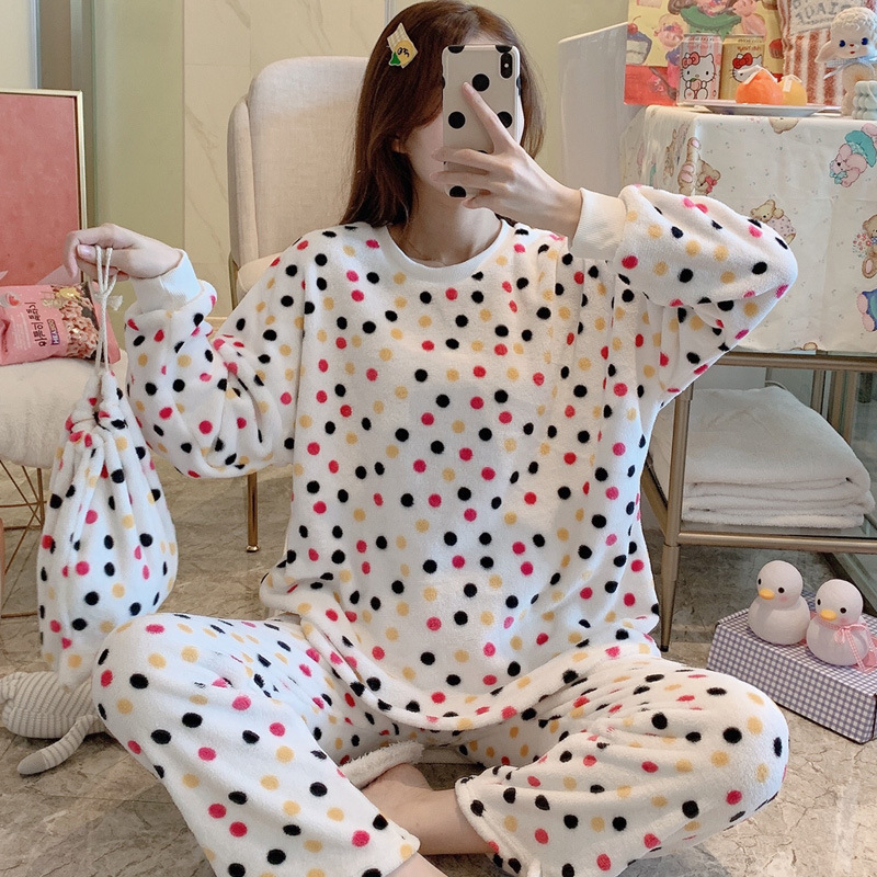 Title 4, Flannel Cartoon Warm And Thickened Home Suit