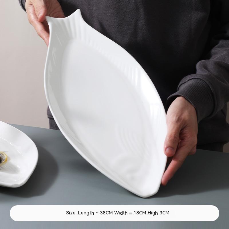 Title 7, Household Ceramic Fish Plate Simple White