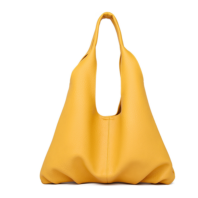Ins Design Underarm Bags Fashion Solid Color Large Capacity Simple Shoulder Bag For Women Party Bags Yellow - Shop at LoveMi