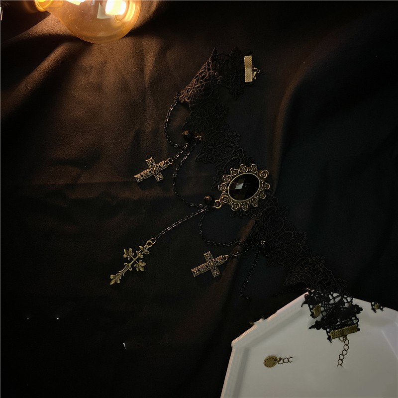 Women's Lace Cross Collarbone Necklace