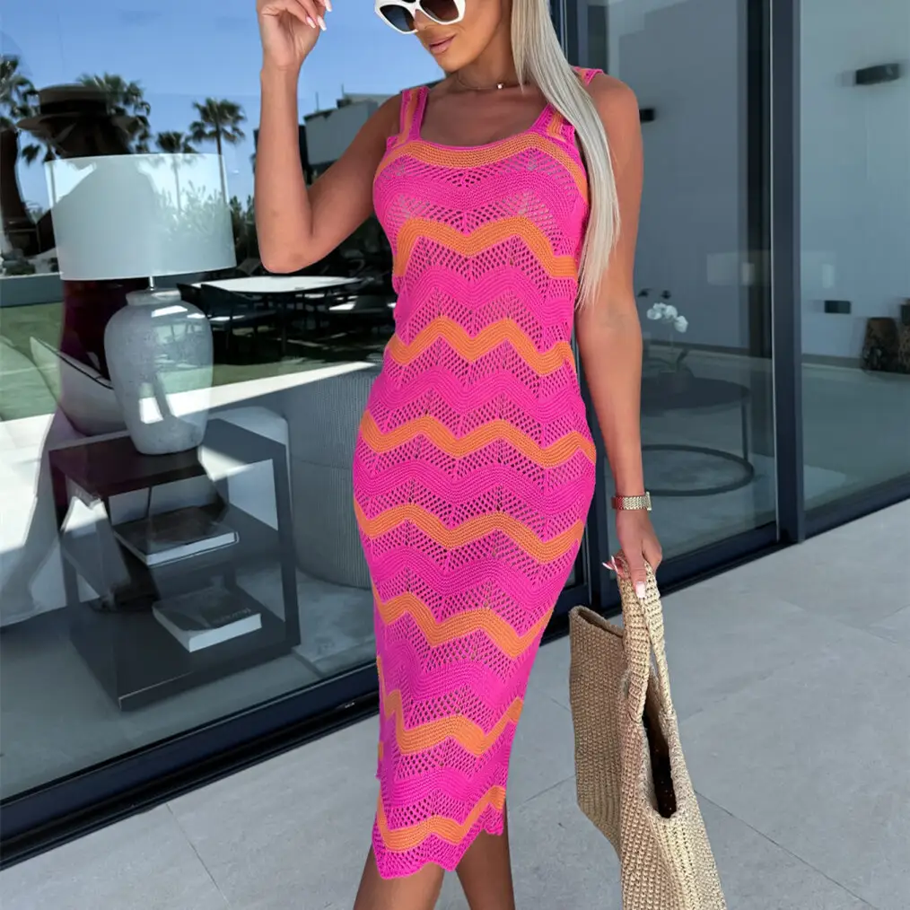 Off-the-shoulder Strap Waist-tight Sleeveless Dress