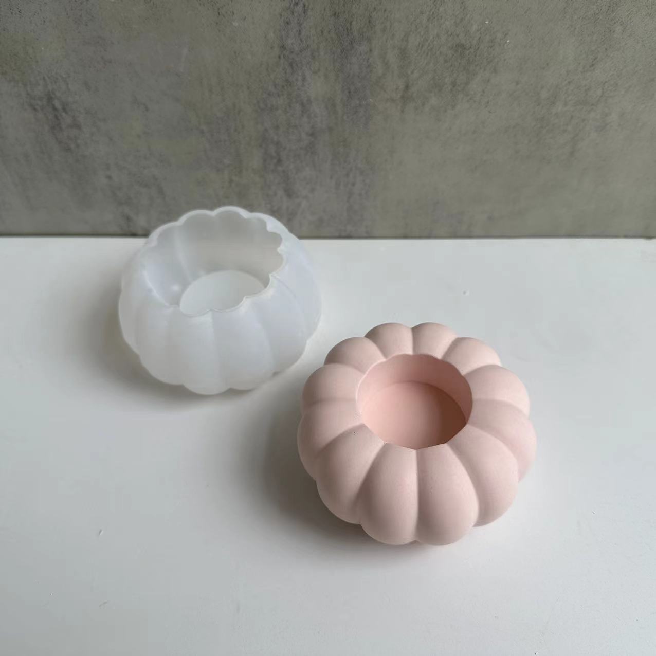 Pumpkin candle holder silicone mold (pumpkin candlestick