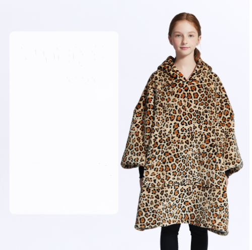 European And American Style Children's Plus Size Flannel Hooded Lazy Thick Lamb Velvet Sweater