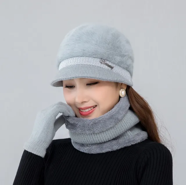 Knitted Rabbit Hair In Autumn And Winter Grey - Shop at LoveMi