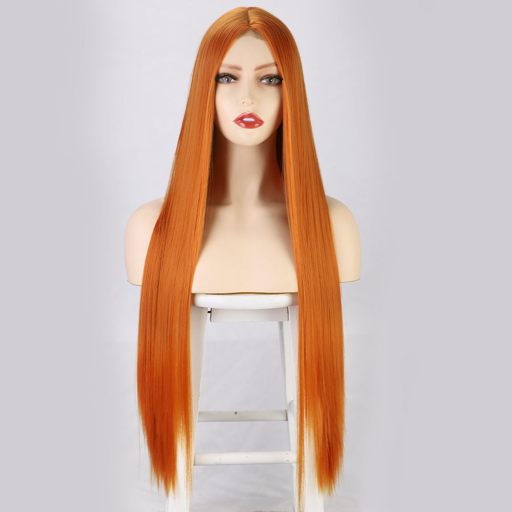 Front Lace Long Straight Hair Chemical Fiber Wig 2735Color - Shop at LoveMi