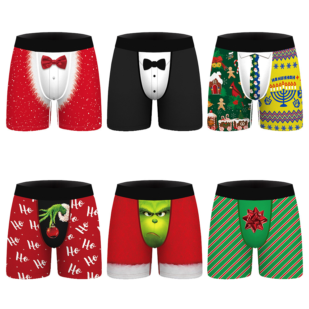 Men's Polyester Breathable Panties Christmas Costume