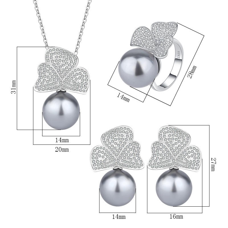 Title 1, Retro Womens Grey Bead Fashion Versatile Set P...