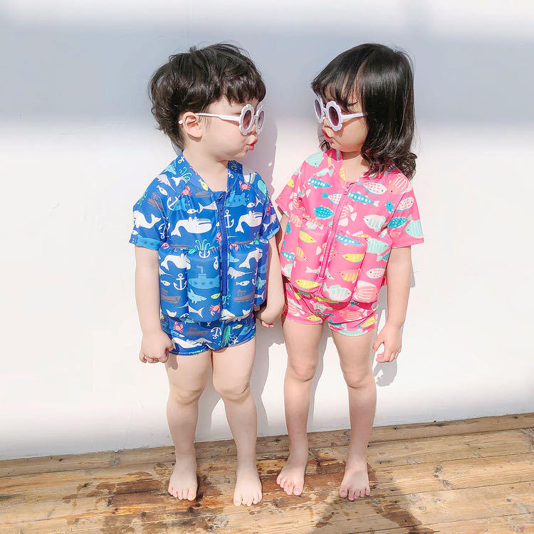 Title 5, Cartoon Boxer Cute Childrens Buoyancy Swimsuit...