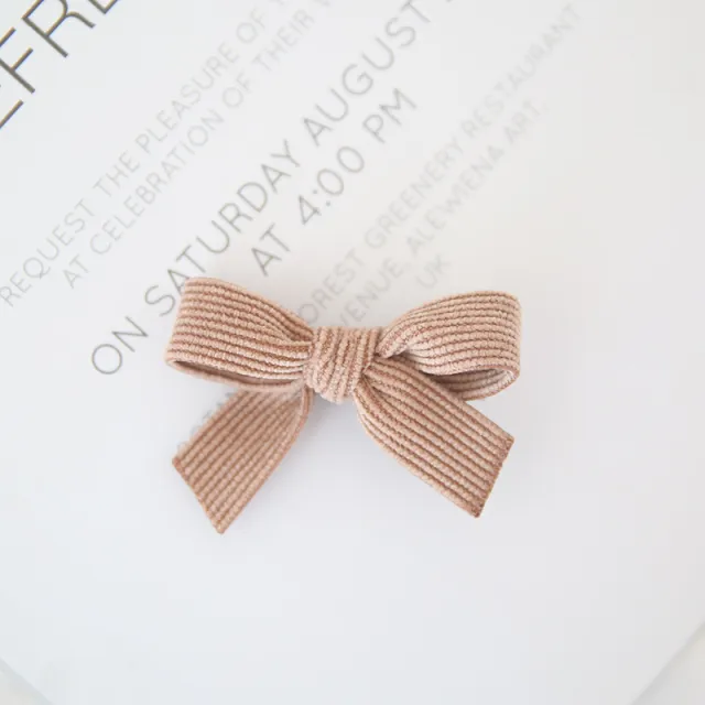 Baby Spring Autumn And Winter Corduroy Bow Hairpin Apricot - Shop at LoveMi