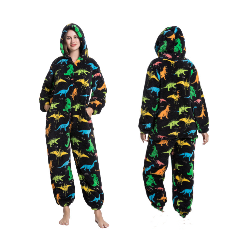 Title 11, Hooded Thick Cartoon Animal One Piece Pajamas