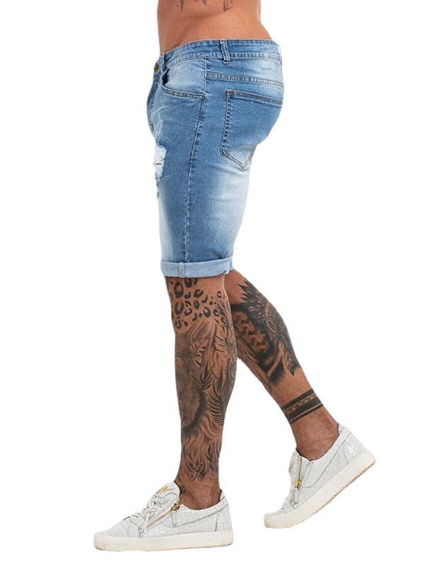 Summer Popular Light Color Men's Ripped Jeans