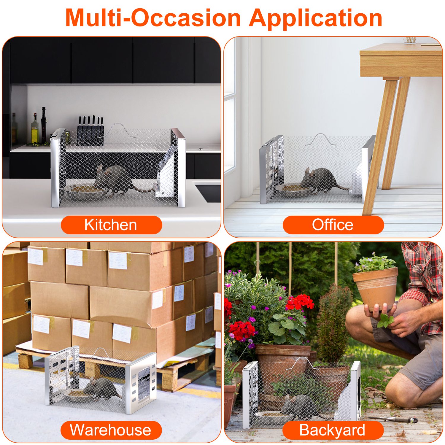 2Pcs Humane Rat Trap Catch And Release Live Mouse Cage Traps With Automatic Continuous Cycle Trapping For Chipmunk Rodent Mouse Small Animals — view 6