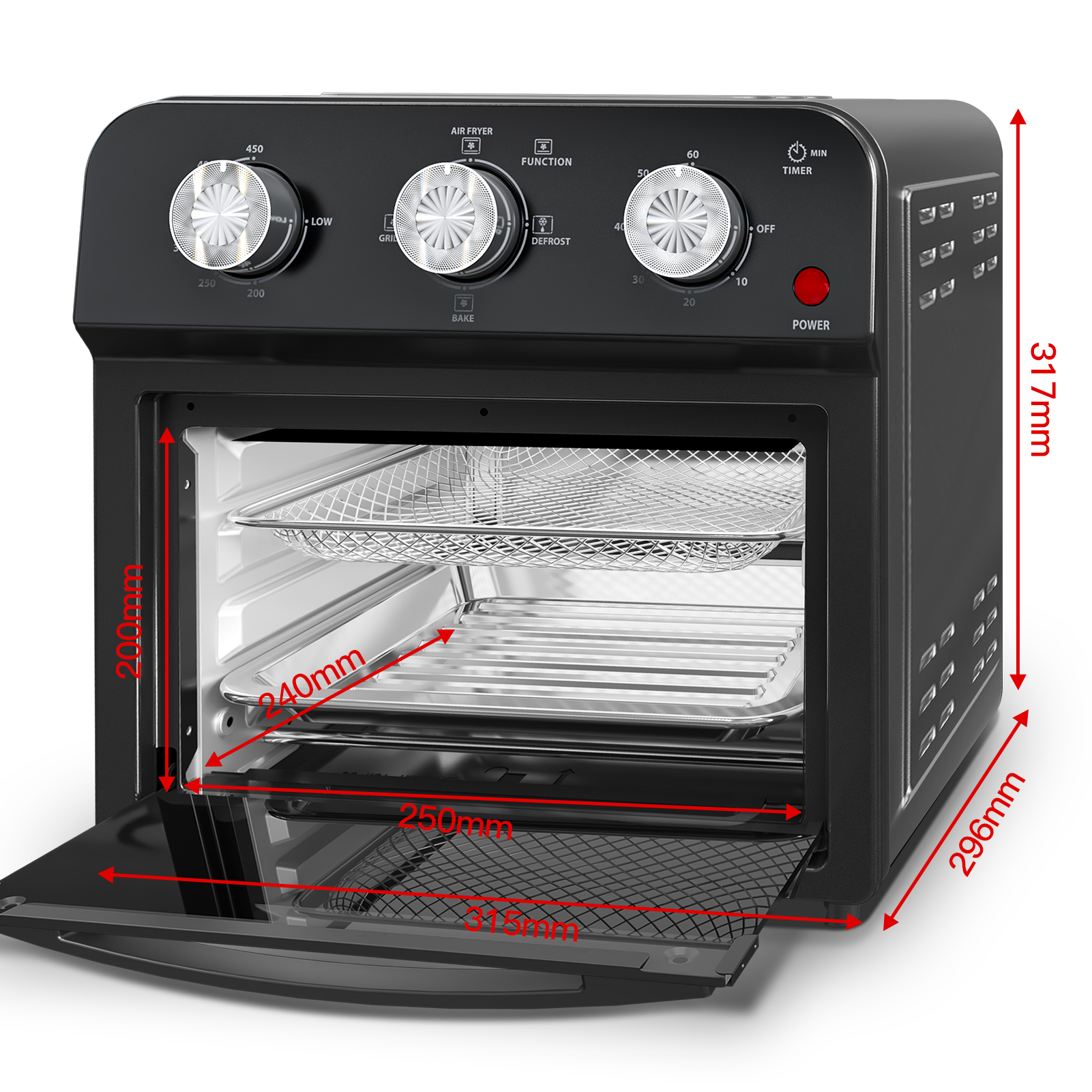 12.5 Qt Air Fryer With Advanced Multi-Function Cooking Grill, Air Fry, Defrost, Bake, Presets For French Fries, Pizza, Chicken, Fish, And Toast, Dual Knob Control, Amazon Resale Prohibited — foto 7