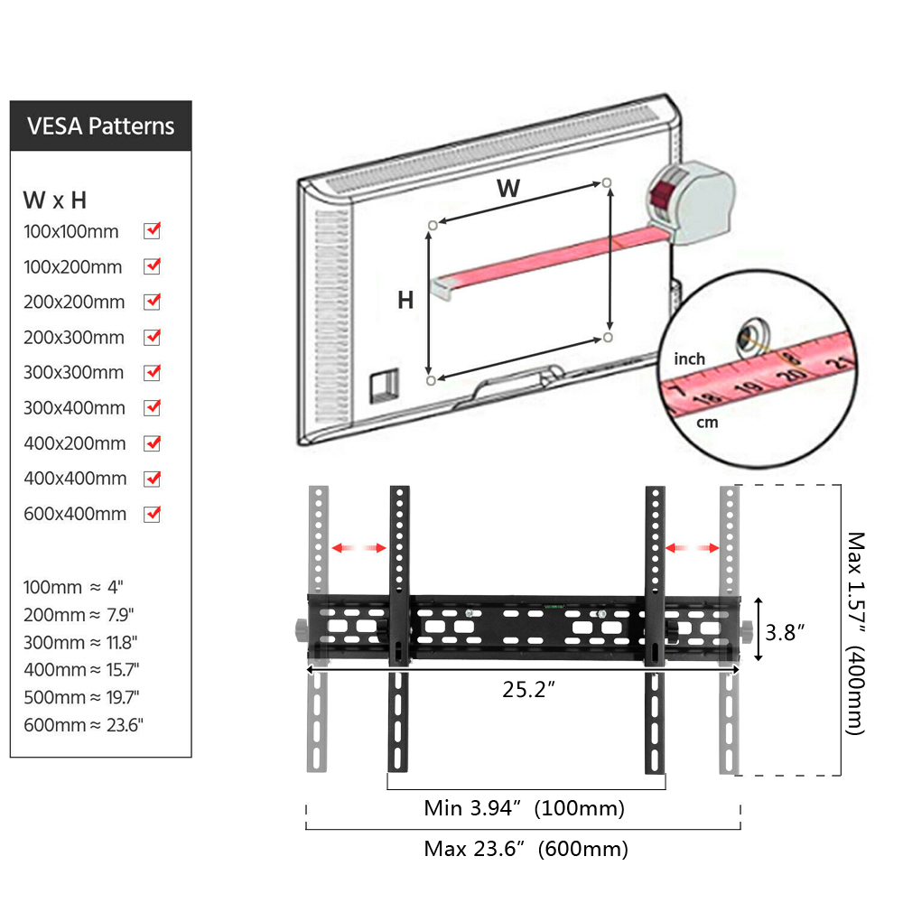 TV Stand TMW003S Load Capacity 50kg - Image 13