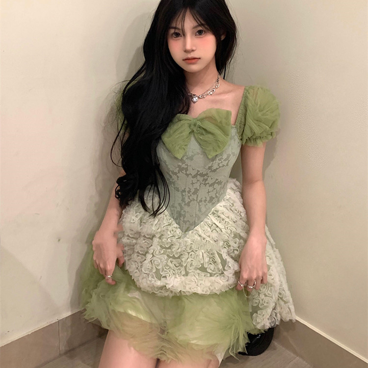 Fairy Cute Stitching National Style Beautiful Girl Big Skirt