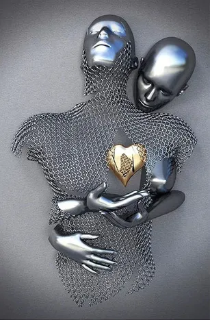 Metal Statue Art Canvas Romantic Abstract Poster Interior Home Decor Wall Painting 22Color - Shop at LoveMi