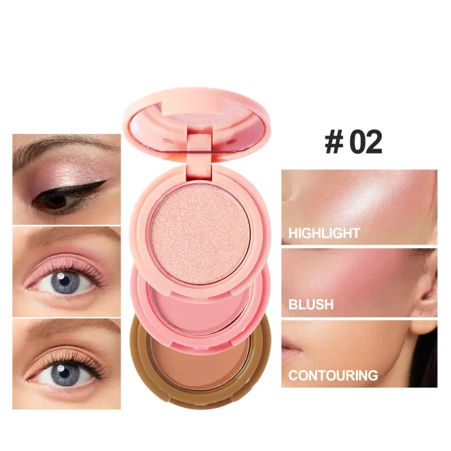 High Gloss Powder Blusher Facelift 3in1 All in one Disc Style 2 - Shop at LoveMi
