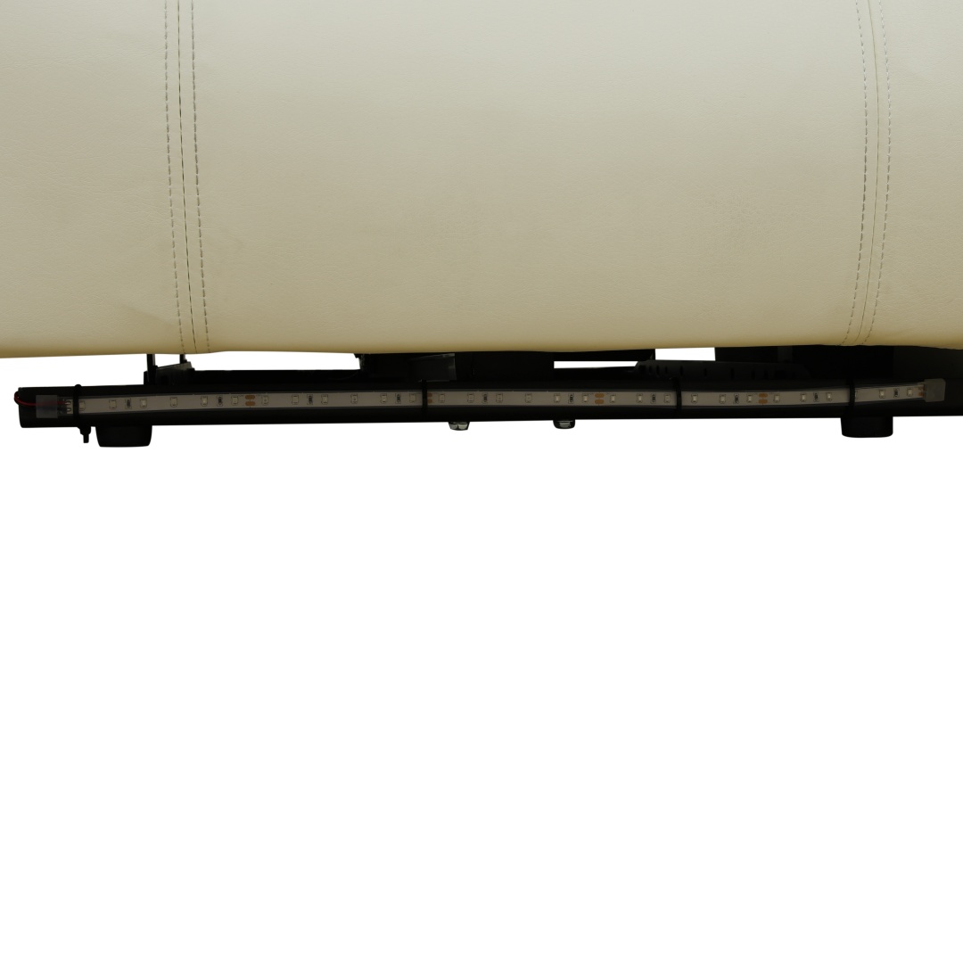 Pickup Only--White Breathing Leather 3-Piece Living Room Recliner Sofa Set