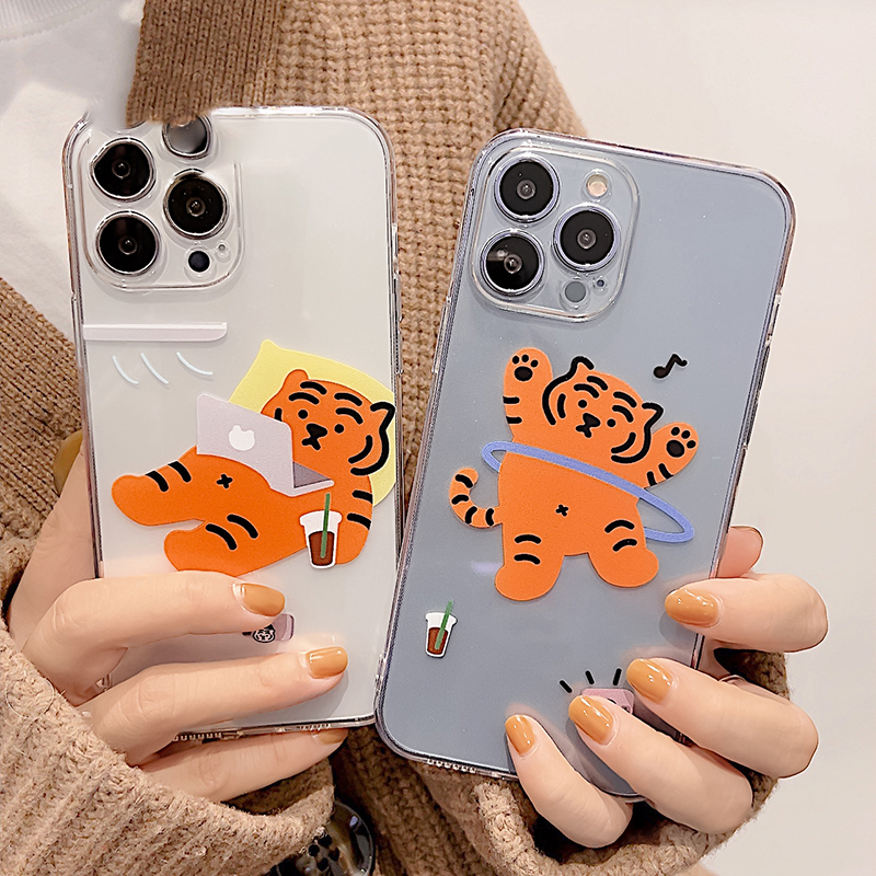 Cute Couple Tiger Transparent Phone Case - Image 5
