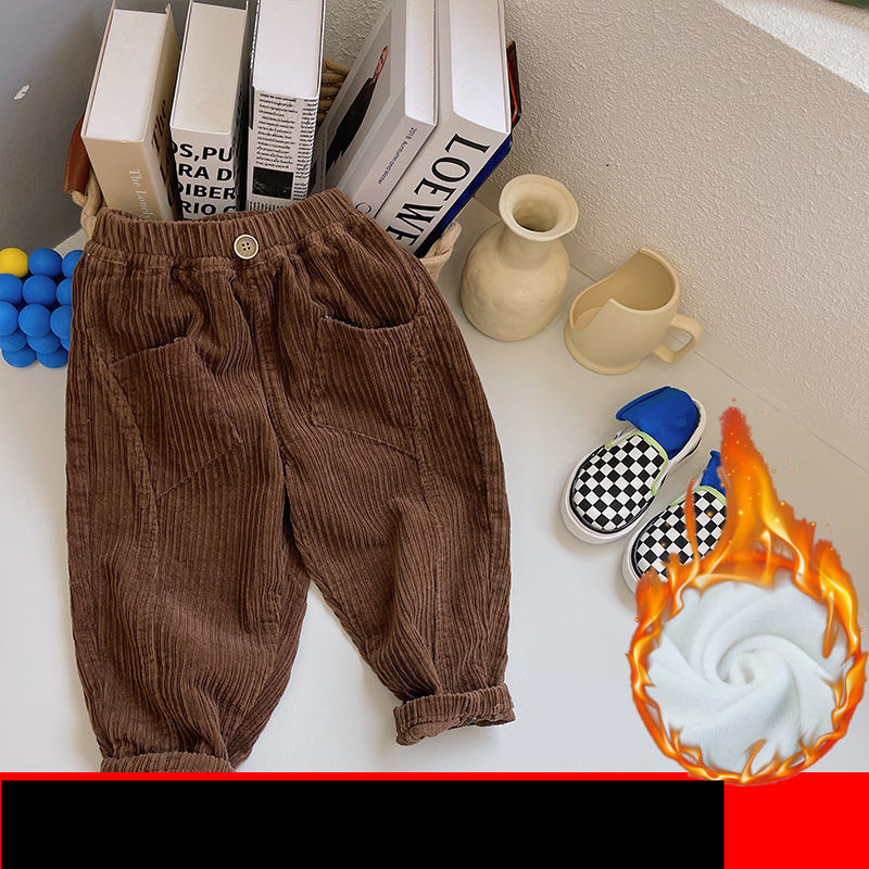 سروال أطفال من الكوردروي القطني للخريف والشتاء