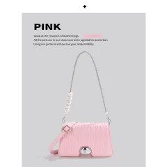 Sophisticated Chain Underarm Premium Crossbody Bag - Pink - View 1