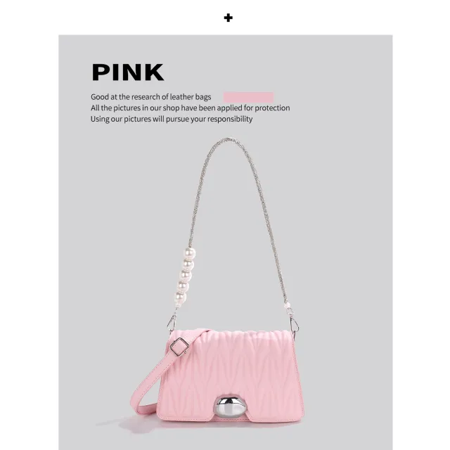 Sophisticated Chain Underarm Premium Crossbody Bag Pink - Shop at LoveMi