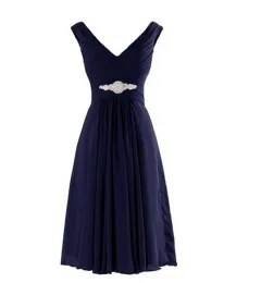 Dignified And Elegant Evening Dress For The Annual Meeting - Navy - View 1