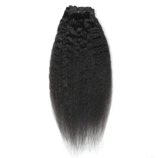 Kinky Straight ClipIn Human Hair Extensions Natural 8Inch - Shop at LoveMi