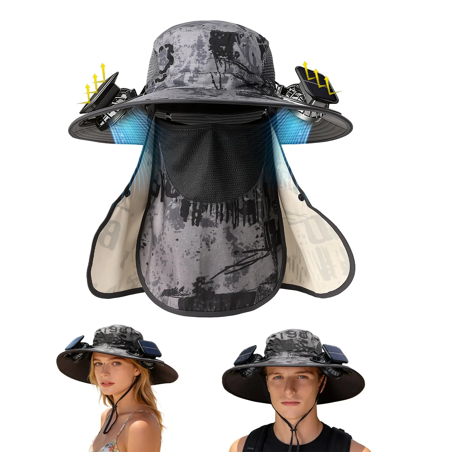 2 In 1 Solar Fan Hat UPF50