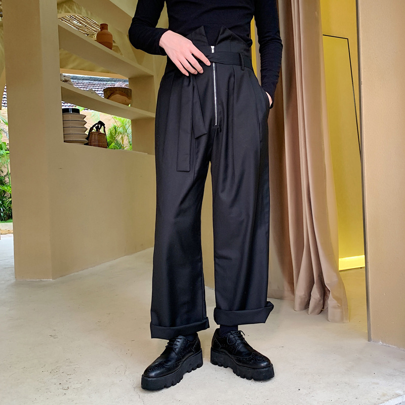 Loose Casual High Waist Bow Straight Leg Wide Leg Pants