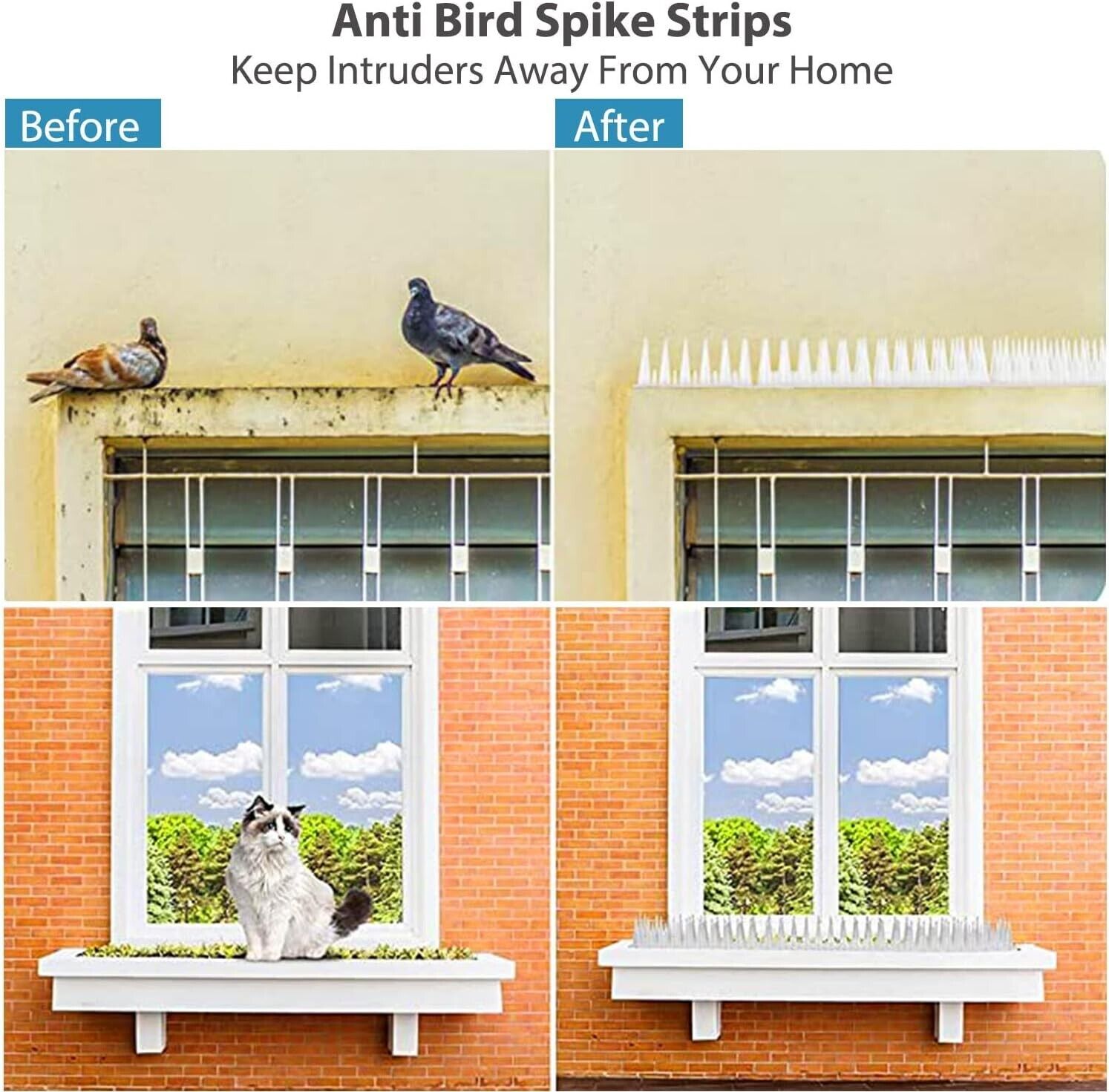 Bird Repellent Fence Kit for Small Animals. we ship only inside the US, USPS First Class Package 2 Day Handling , 2-5 Day Shipping. Bird Spikes 5.1m/16.92 FT Bird Deterrent Spikes for Small Birds Squirrels Cats Keep Birds Away from Fence Roof Railing Push