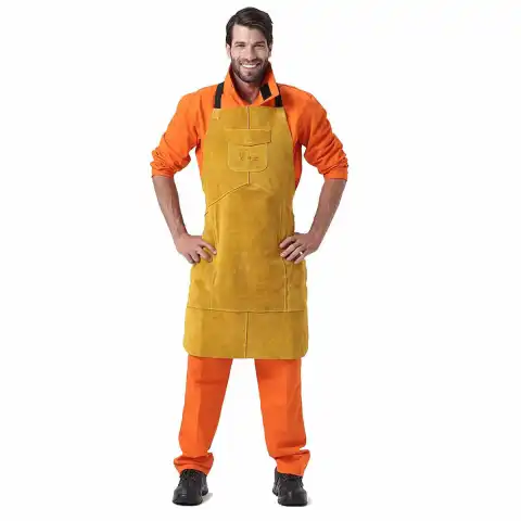 Brown Leather Breast Apron Wear Resistance Cut Insulation