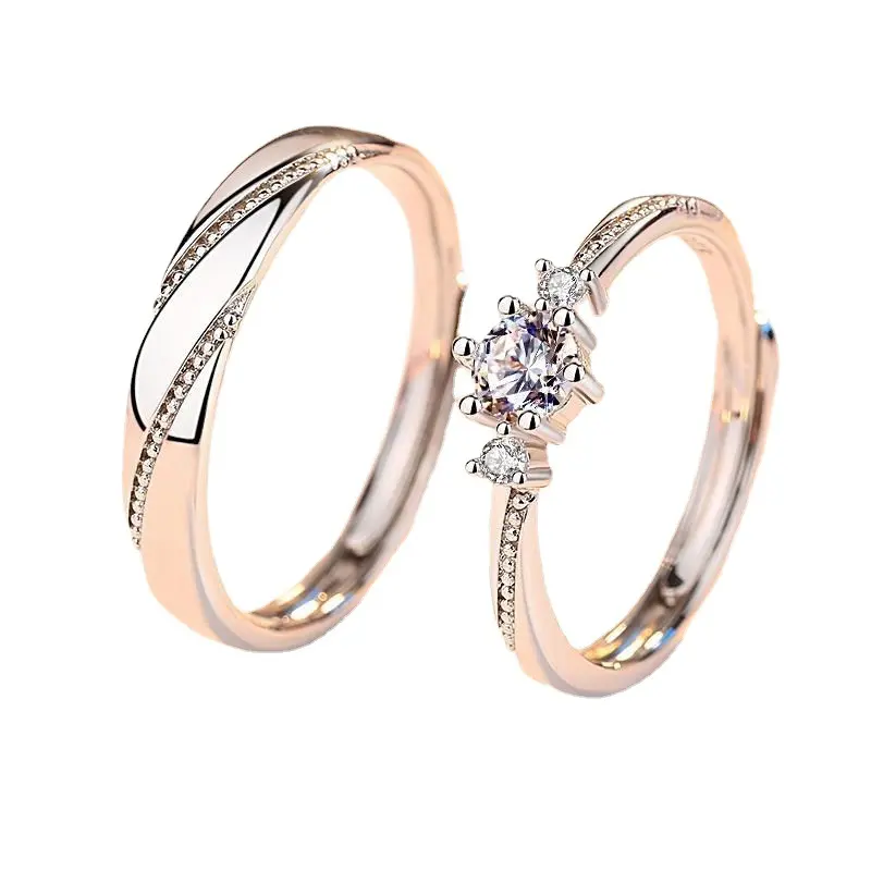 Sterling Silver Jewelry Couple Ring Female Wedding Pair