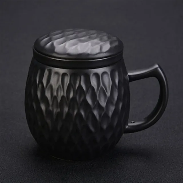 Nordic Minimalist Tea Separation Filter With Lid Office Cup Black - Shop at LoveMi
