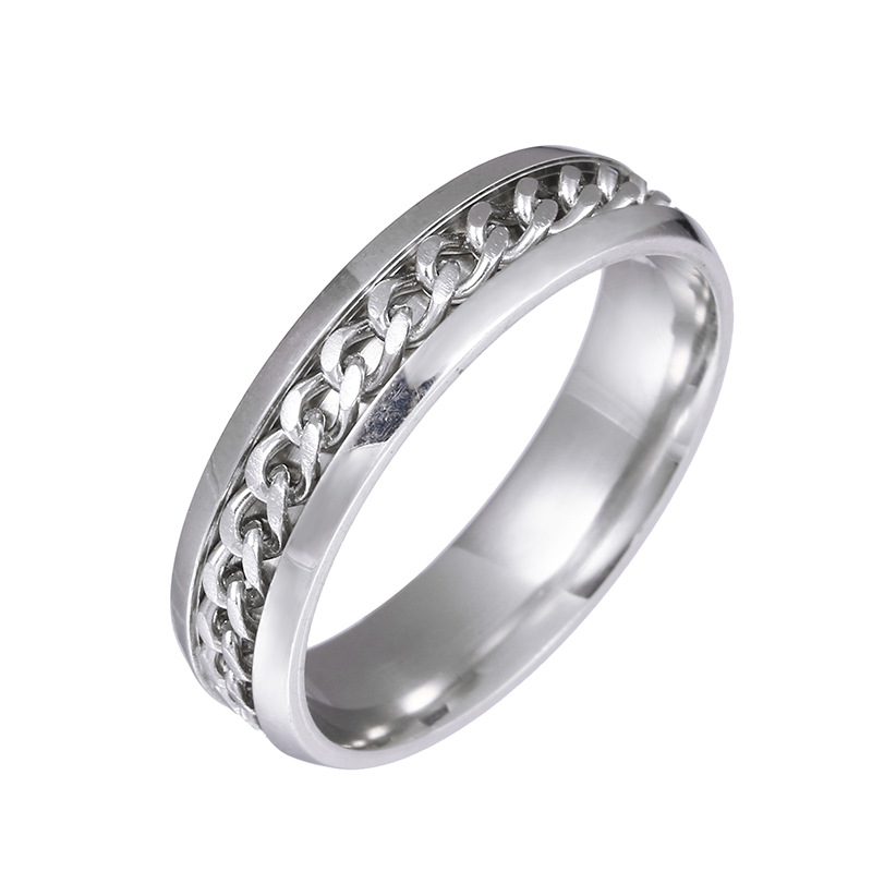 Stainless Steel Rotating Chain Couple Ring