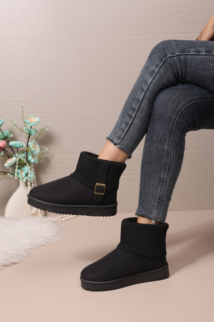 Faux Suede Ankle Snow Boots, picture 2 of 4