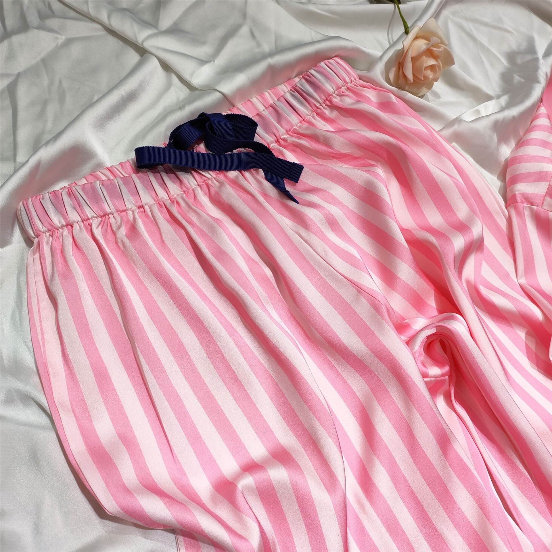 Title 4, Striped Pajamas Women Autumn And Winter Sexy Pa...