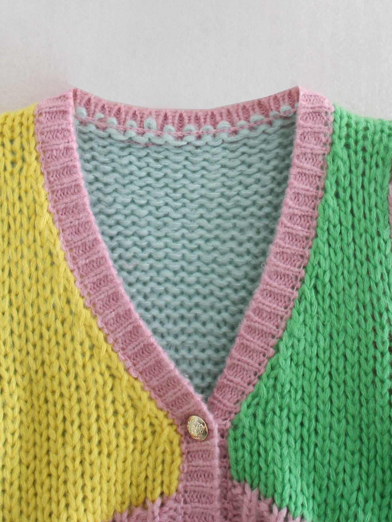 Title 5, Cardigan corto in maglia con scollo a V, manich...