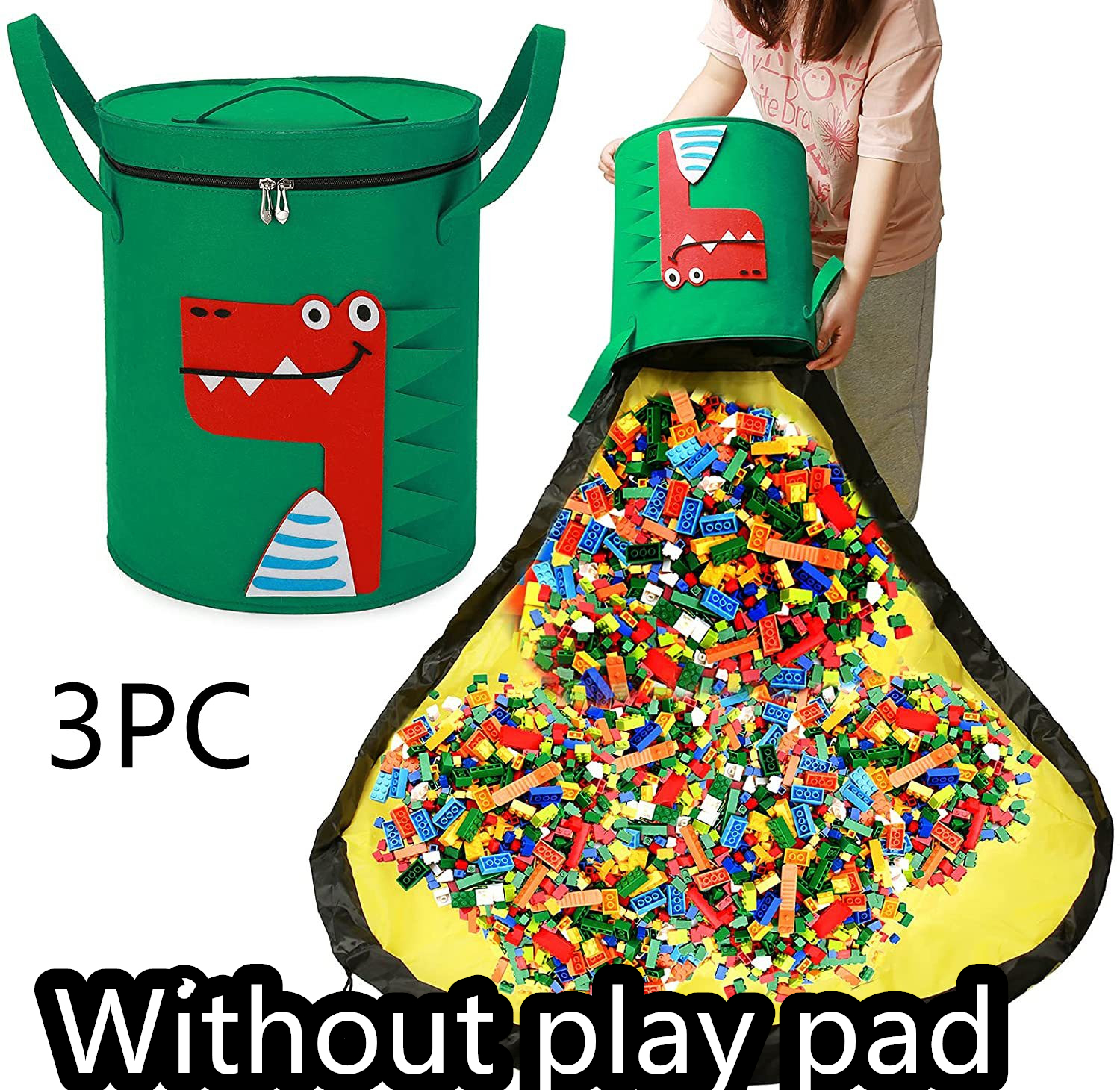 Felt Storage Bag Toy Play Mat 2 In 1 Pull Rope — foto 23