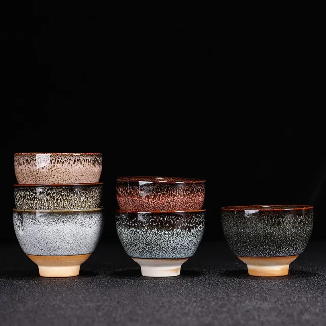 Kiln Change Ceramic Kung Fu Tea Set Cup Home Gift Box Mixed - Shop at LoveMi