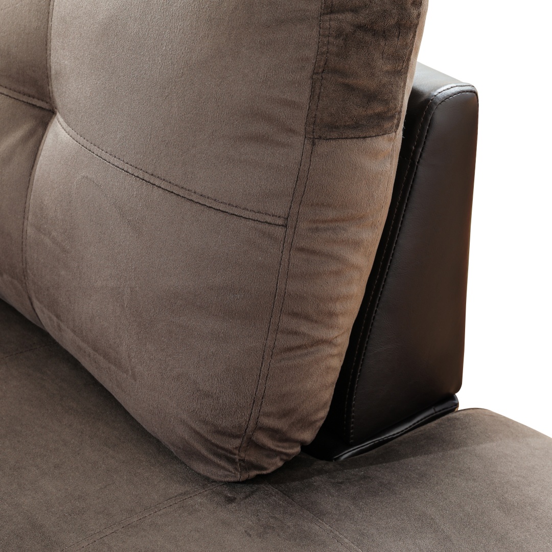 Pickup Only--Dark Brown Flannel And PVC 3-Piece Couch Living Room Sofa Set