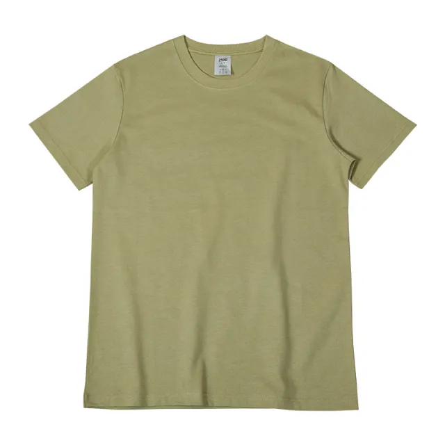 Casual Loose Round Neck Cotton Basic Short Sleeves Autumn Green - Shop at LoveMi