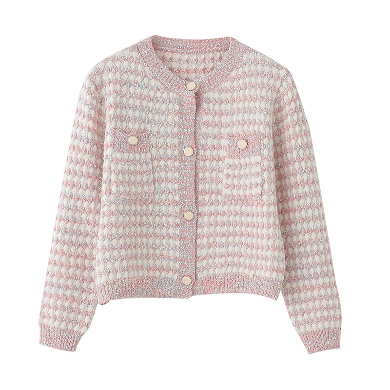 Spring And Autumn New Temperament Single-breasted Short Sweater