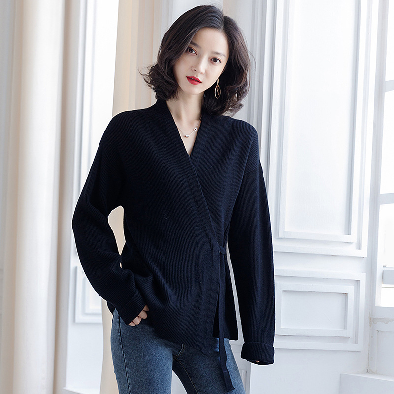 New Style Knit Sweater Slim Fit V-neck Temperament Jacket