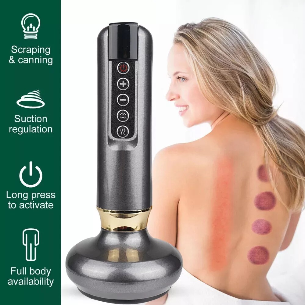 12 Levels Electric Cupping Massager Vacuum Suction GuaSha Anti Cellulite Beauty  Grey 2